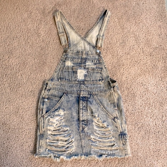 Hot & Delicious Dresses & Skirts - Distressed skirt overalls